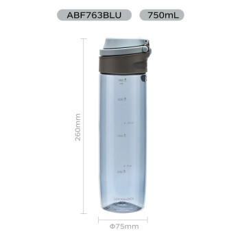 乐扣乐扣（LOCK&LOCK）一键式运动水杯塑料杯户外便携水壶带把手刻度男女杯子蓝色750ml 商品图8