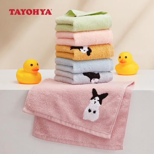 【多样屋专柜】多样屋绒毛软趴兔童巾三条装/25*50cm毛巾纯棉洗脸卡通可爱宝宝 商品图3
