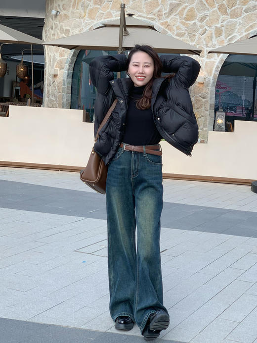 【百图lulu定制】【加厚北极绒直筒裤】加厚绒  显瘦显高 高腰直筒牛仔裤 商品图3