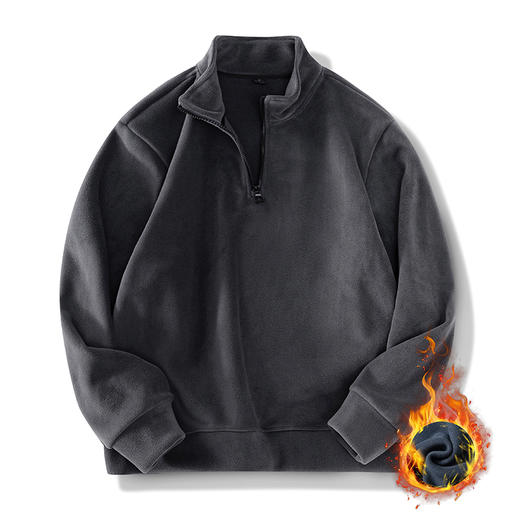 斯辰唯佳 情侣美式复古半拉链立领卫衣 保暖锁温 挺括有型 可外穿 商品图6