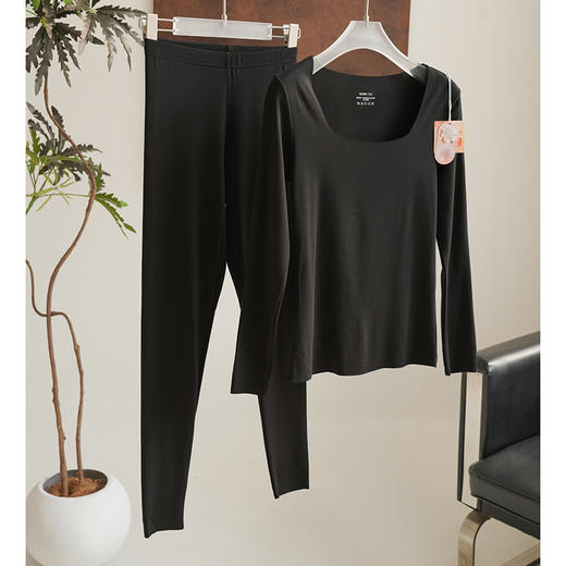 【保暖润肤】官网899！椰油方领无痕随心裁磨毛保暖内衣套装女 内搭打底长袖长裤秋衣裤 商品图11