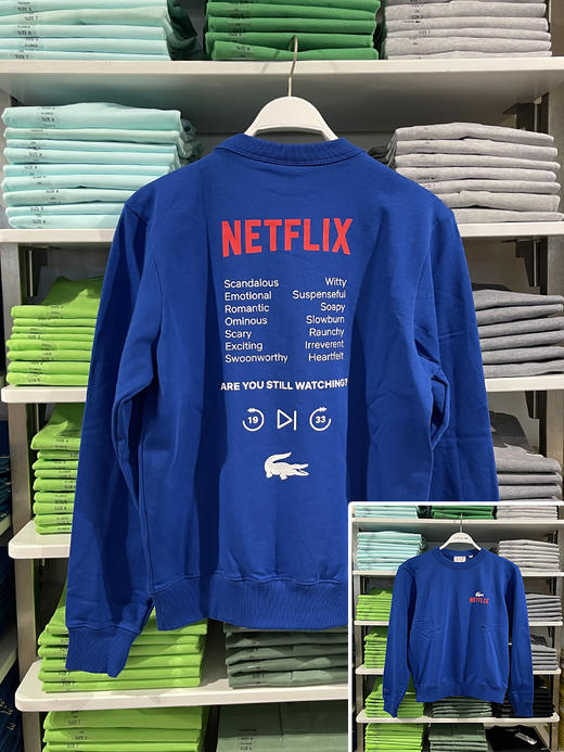 Lacoste/法国鳄鱼  男士圆领纯棉宽松刺绣标长袖卫衣 SH7717 商品图0