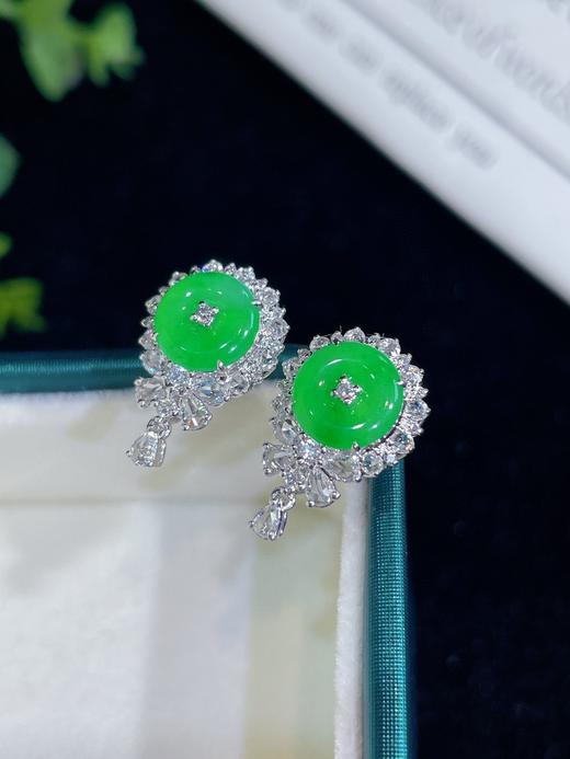 平安扣翡翠耳钉 商品图3