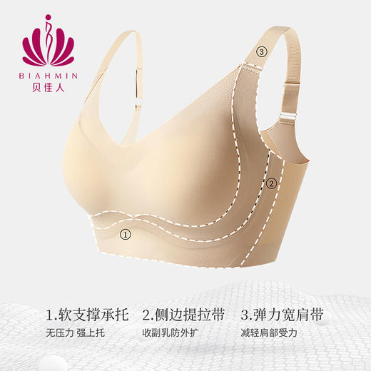 贝佳人2024新品反重力光面无痕软支撑内衣BW952515 商品图2