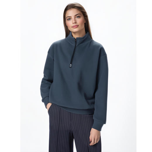 斯辰唯佳 情侣美式复古半拉链立领卫衣 保暖锁温 挺括有型 可外穿 商品图1