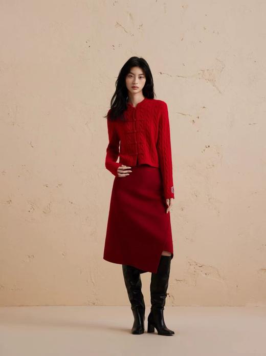 国风盘扣羊毛羊绒拧花毛衫开衫 商品图5