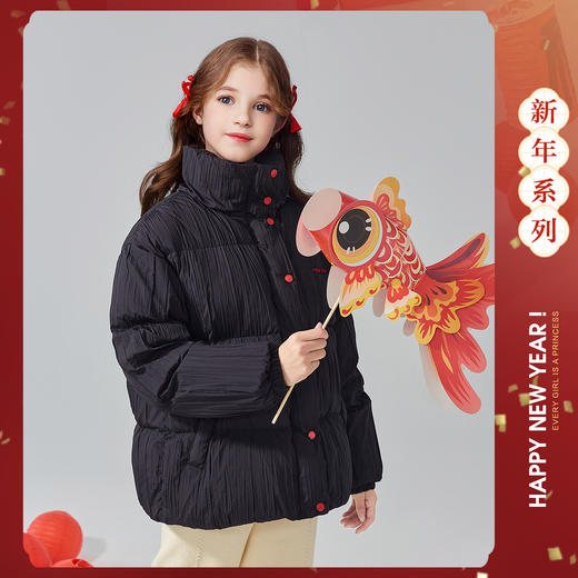笛莎Deesha青少年女童羽绒服2024冬季新年猫咪系面包羽绒服 商品图0