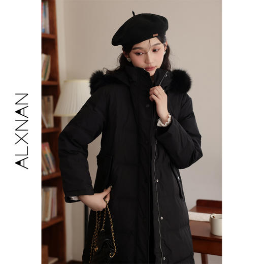 鹿向南《夜半风铃》真毛领90白鸭绒羽绒服2024冬季新款收腰外套LXN279123 商品图0