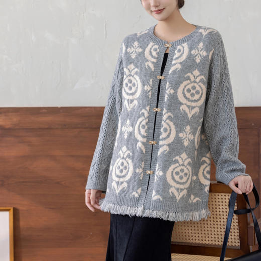 苏苏姐家十安提花长毛衣手工DIY编织棒针上衣外套毛线团材料包 商品图2