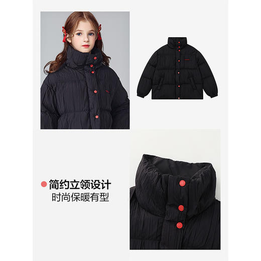 笛莎Deesha青少年女童羽绒服2024冬季新年猫咪系面包羽绒服 商品图4