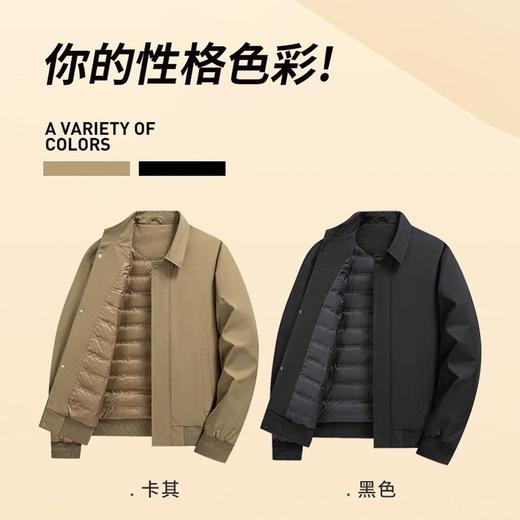 【90%鸭绒】圣得西黑色男士羽绒服冬季时尚潮流夹克外套 商品图4