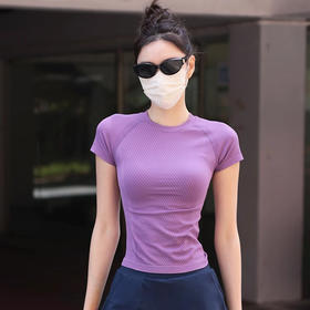 Gymicon能量符号 春夏款健身运动跑步短袖弹力瑜伽服女透气显瘦T恤SY2006