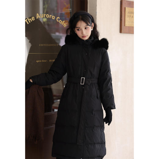 鹿向南《夜半风铃》真毛领90白鸭绒羽绒服2024冬季新款收腰外套LXN279123 商品图1
