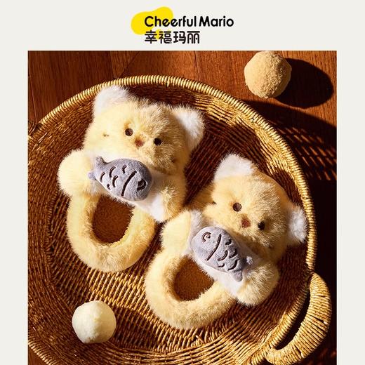 猫咪女童棉拖鞋冬季宝宝棉鞋包跟防滑保暖儿童拖鞋女孩室内家居鞋 商品图1