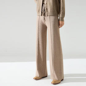 【高货sh】全新升级【铂金会员146/天猫189/差价43】(53414)洛诗琳秋冬高腰垂感宽松拖地休闲百搭直筒裤针织阔腿长裤