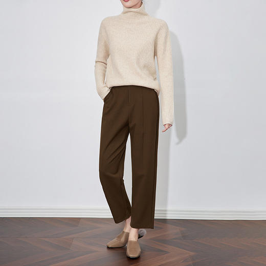 【高货wl】全新升级【铂金会员220/天猫299/差价79】(51808)洛诗琳秋冬通勤百搭烟管裤铅笔显瘦休闲简约风九分西装裤 商品图2