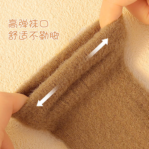 梦芭蒂秋冬加绒加厚儿童保暖袜童袜中筒袜毛圈袜宝宝袜子竖条绒感童袜3双装 商品图3
