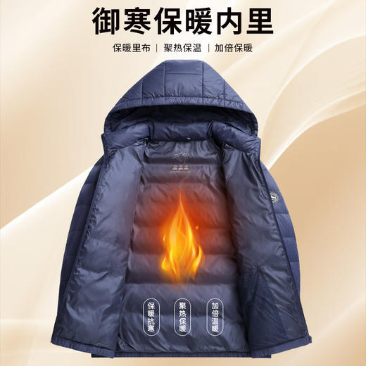 圣得西轻暖羽绒服2024秋冬新款薄款连帽可拆卸纯色面包服羽绒外套 商品图2