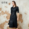 EITIE爱特爱2025春季新款复古时尚干练气质百搭衬衫式皮衣连衣裙8107805 商品缩略图0