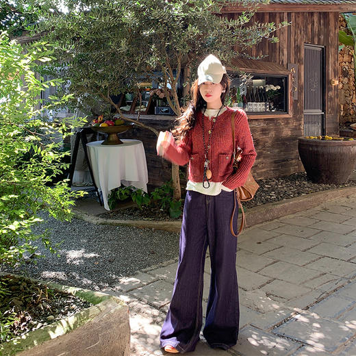 【179元任选2件】最后一波现货！橘红色短款毛衣开衫 商品图1