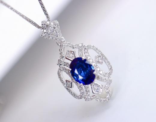 1.1ct刻面蓝宝石吊坠 商品图2