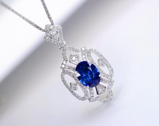 1.1ct刻面蓝宝石吊坠 商品图0