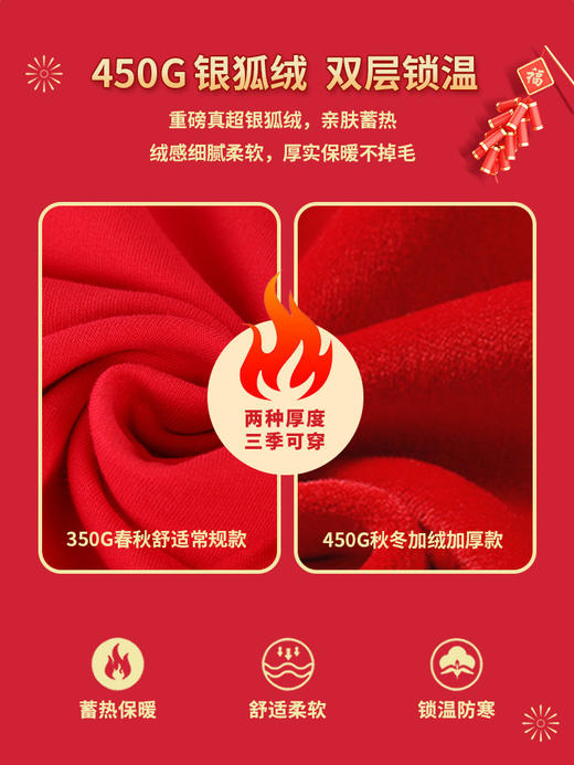 【升级加绒款❗️蛇年亲子装】恭贺新年，把祝福穿在身上，上班/逛街/约会/度假，解锁红色穿搭，轻松打造节日氛围，一家三口四口过年卫衣，全家装拜年服，秋冬加厚宽松上衣L 商品图4