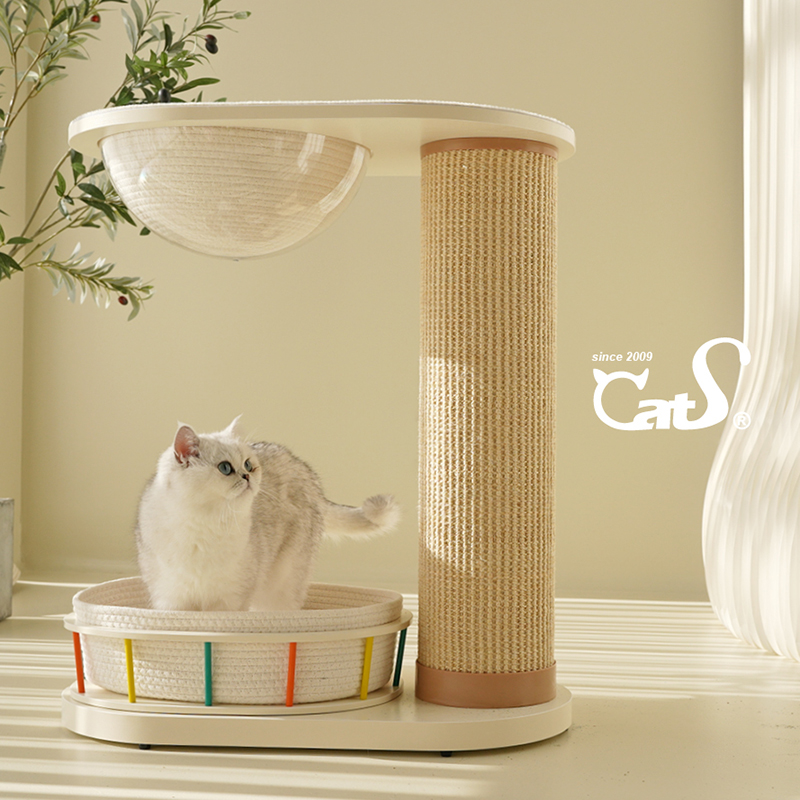 游乐园系列太空舱超耐抓剑麻实木猫抓板大小体型猫通用