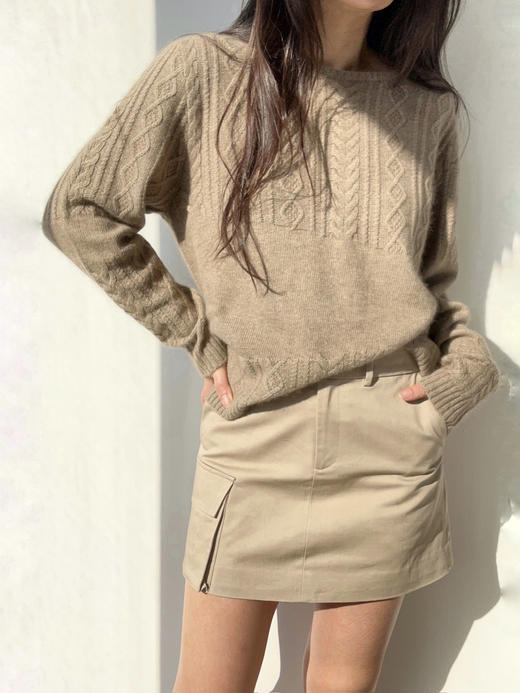 VC｜SS24074 Esha skirt with pocket [ 半身裙  卡其 / 黑 ] 商品图1