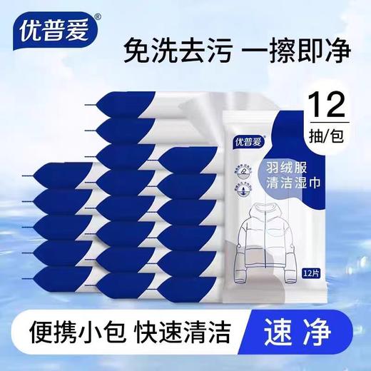 【亚欧超市】优普爱羽绒清洁湿巾 12片/包 商品图1