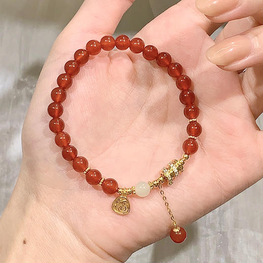 KADER卡蒂罗 平安喜乐系列 招财蛇 新中式 国潮小蛮腰转运输手饰 玛瑙手串女款 本命年礼物 商品图3