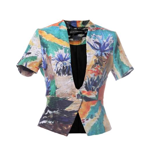 【伯妮斯茵】161A461--真丝绿色外套--绿葡萄园--《生命之美-梵高的花园》 商品图4