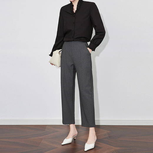 【高货wl】全新升级【铂金会员220/天猫299/差价79】(51808)洛诗琳秋冬通勤百搭烟管裤铅笔显瘦休闲简约风九分西装裤 商品图1