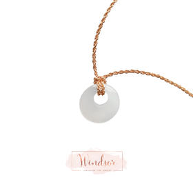 LHWINDSOR  原创设计新中式风白玛瑙月光系列项链耳环套装