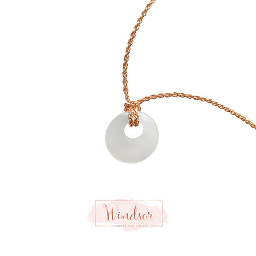 LHWINDSOR  原创设计新中式风白玛瑙月光系列项链耳环套装 商品图0