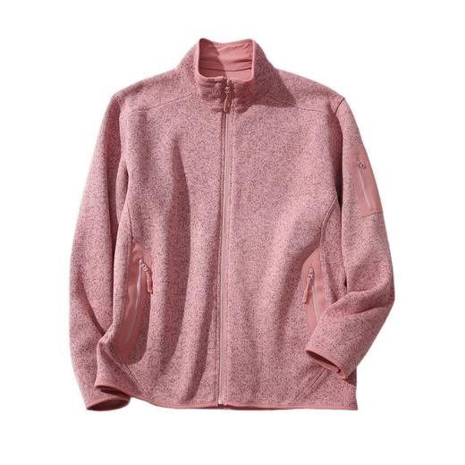 鸟家抓绒衣男女同款 秋冬加绒立领外套打底针织开衫情侣运动夹克 商品图4