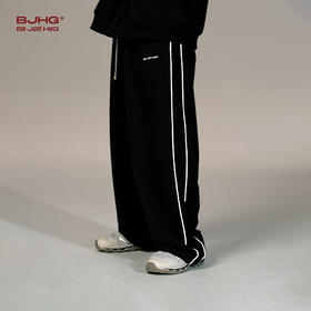 BJHG不计后果麂皮绒反光嵌条裤子男春秋款卫衣套装休闲运动卫裤女