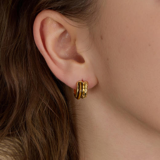 ARSIS｜蛇来运转系列 蛇纹纳财双环耳圈 商品图4