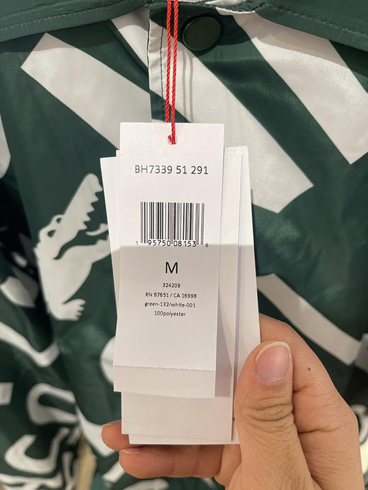 Lacoste/法国鳄鱼 男女款联名满印LOGO单排扣翻领教练夹克BH7339 商品图4
