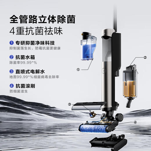 海尔洗地机G500吸拖洗一体智能家用扫地拖地机三合多功能一体机 毛发防缠绕除菌洗地机 商品图0