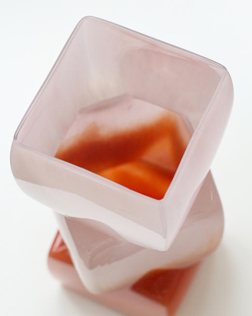 中古风渐变落日红几何方块花瓶餐桌软装酒店电视柜台面装饰品摆件 商品图7