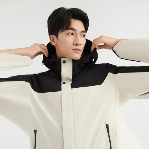 【90%鸭绒】圣得西加厚撞色拼接羽绒服男冬季新款休闲连帽外套2462942089 商品图3