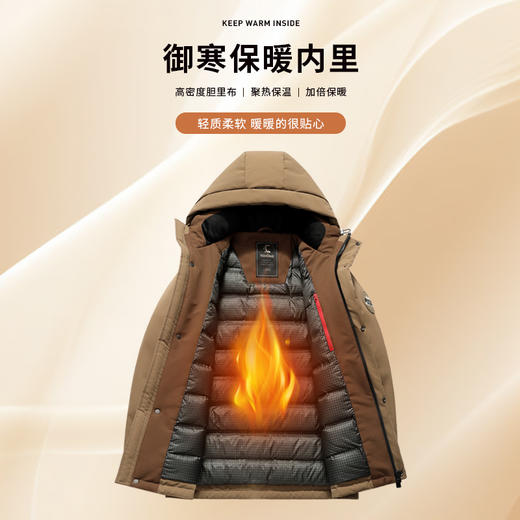 圣得西秋冬青年连帽工装风时尚休闲日常防寒保暖羽绒服潮 商品图1