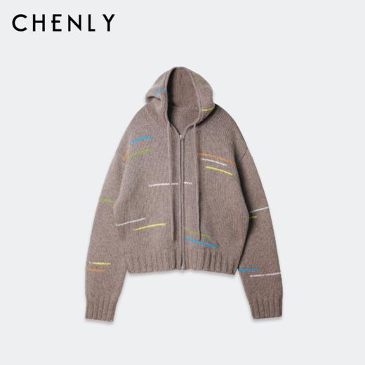 尘衣｜彩色提花线连帽开衫 商品图0