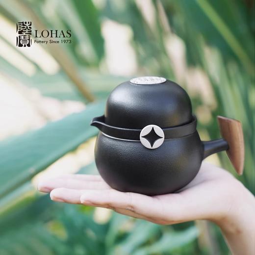 【特惠7折，仅1套，无货退款】陆宝牛转钱坤旅行茶具套组一壶两杯陶瓷便携式功夫茶组陆宝牛转钱坤旅行组禅风黑 商品图2