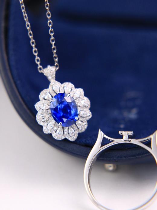 2.07ct刻面蓝宝石戒指吊坠 商品图1