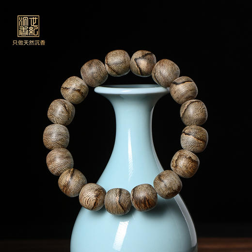 「臻品文莱」天然文莱沉香桶珠 13mm*17颗 12.7克 SP5254 商品图0