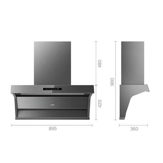 苏泊尔（SUPOR）7字型抽油烟机 25立方家用变频三腔大吸力 挥手感应 烟灶联动 智旋干洗 ZL30单烟机 商品图2