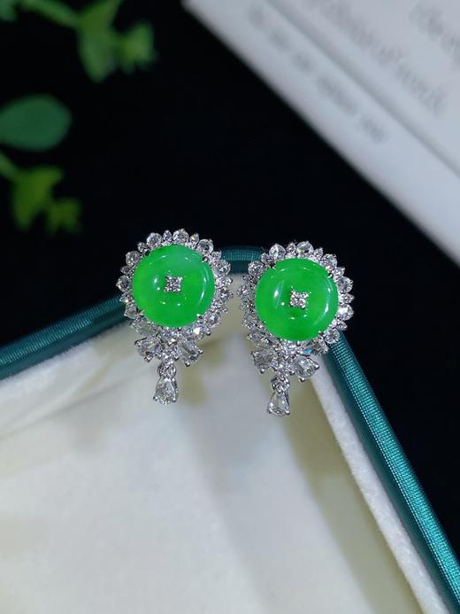 平安扣翡翠耳钉 商品图2