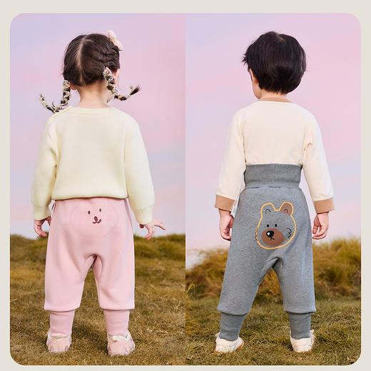 【pp裤】迷你巴拉男女童裤子加绒保暖冬新品高腰长裤 商品图2